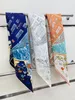 Manual Hand Rolled Twill Silk Scarf Women Print Square Scarves Echarpes Foulards Wrap Bandana Hijab H Silk Scarf Fashion Long Handle Bag Scarves Ribbon Head Wraps 90