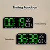 Väggklockor Digital LED -klocktemperatur Datum Vecka Vecka Timer Countdown Tabell Justerbar ljusstyrka Larm Desktop Decor