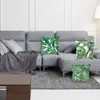 Federa per cuscino con foglia di palma tropicale, motivo pianta verde, federe per la decorazione domestica, set di 4 cerniere 18x18