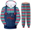 Nya män/kvinnors skräckfilm Good Guys Chucky Funny 3D Print Fashion Tracksuits Hip Hop Pants + Hoodies Tracksuit Set Ra75