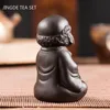 Chinesische lila Ton Tee Haustier handgemachte Figur Statue Ornamente Skulptur Handwerk Home Tee-Set Dekoration Zubehör Geschenke 240124