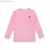 24SS Desginer Cdgs T Shirt Commes Des Garcons Heyplay fashion brand love pink Long Sleeve Striped t-shirt mens and womens cotton round neck bottomed shirt lovers wear