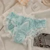 Femmes culottes mignon Lolita dentelle fille sous-vêtements amour doux arc Sexy Cool coton entrejambe slips couleur unie caleçon Loli Lingerie