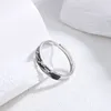 Cluster Rings S925 Sterling Silver Bird Fish Par Ring för män och kvinnor En par Student Simple Valentine's Day Gift Handikraft