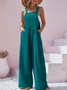 SpringSummer Ethnic Style Fashion Solid Color Wide Leg Jumpsuit Quick Sale Tongfa European and American Womens Cross 240130