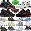 With box 4 4s basketball shoes Bred Reimagined Olive Brown Military Pure Money Pine Green men Red Thunder Black Cat White Oreo Infrared women mens sneakers