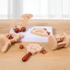 5 pièces dinosaure instrument de musique jouets ensemble en bois Chocalho poignée de main cloche musique éducative Montessori pour enfants cadeau 240124