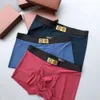 Designer luxe louiseities hommes sous-vêtements classiques couleur unie boxer pantalon coton respirant confortable caleçon trois pièces avec boîte 02102