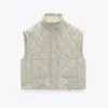 Gilet da donna Gilet tutto-fiammifero in cotone imbottito alla moda Colletto con tasca da donna Gilet senza maniche Top casual monopetto Streetwear