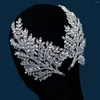 Hårklipp Shine Rhinestone Crystal Bridal Piece Vine Wedding Accessories Silver Färg Kvinnor Huvudstycke Smycken