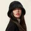 Berets manter quente no outono e inverno chapéu mulheres balde de pele pescador de alta qualidade meninas mulher boné chapéus de luxo feminino designer