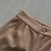 Pantalon femme 2024 automne et hiver double couche composite costume ceinture taille arrière élastique drapé air