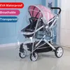 Universele kinderwagen regenhoes babyauto windstof schild transparant waterdichte ademende trolley paraplu regenjas accessoires 240129