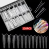 120 stuks set transparante nepnagels acryl Franse nagelcapsules volledige dekking nepnageltip accessoire tool 240127