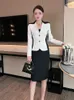 ZJYT Herbst Farbe Block Blazer Anzug Rock Zwei Stück Kleid Sets Frauen Outfit Elegante Büro Formale Conjuntos De Falda Vestidos 240124