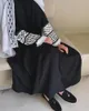 Abbigliamento etnico Ricamo Kefiah Abaya Kimono Tessuto crespa Ramadan Abaya musulmano per le donne Dubai Caftano islamico palestinese di lusso