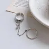 Pierścienie klastra 925 Sterling Silver Otwarty Pinting Pint Pink Punk Link Ball Ball Geometryczne ułożone w stosy dla kobiet dziewczyna biżuteria Drezno