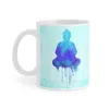 Tassen, blauer Buddha, Aquarell-Illustration, Zen und spirituelles Design für weiße Tasse, 325 ml, lustige Keramik-Kaffee-, Tee- und Milchtassen
