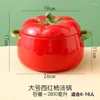 Ciotole Pentola per zuppa Ciotola per pomodori Resistente alle alte temperature Dormitorio a doppio orecchio di grande capacità Stoviglie per noodle istantanei