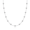 Runde Bubble-Diamant-Halskette mit Zertifikat, 925er-Sterlingsilber vergoldet, Halsband für Damenschmuck 240118
