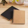 Sheets Kraft Paper Material Double Coil Ring Spiral Notebook Sketchbook Diary för att rita målning Notepadskola