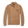 Fashion Men's Sweater Designer Brand Retro Embroidery Breathable Beach Cotton Half Zipper Men's Sweater