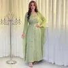 Vêtements ethniques Eid Soirée Robe Diamant Femmes Musulmanes Mesh Abaya Robes De Fête Ramadan Abayas Caftan Kaftan Arabie Arabe Maxi Robes 2024