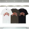 24SS Designer Amris T-Shirt Kurzarm New High Street Briefdruck Rand Stickerei Lässig Lose Fat Man Kurzarm T