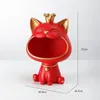 Lucky Cat Staty Sculpture Table Decoration Miniature figur Sundries förvaringslåda Modernt vardagsrum Desk Home Decor Ornament 240124