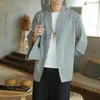 Abbigliamento etnico Cardigan kimono pliad grigio Cardigan da uomo Haori causale Samurai Giacca streetwear tradizionale Camicia da uomo Yukata 5XL