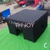 outdoor activities black 8x6x4mH (26x20x13.2ft) disco night club tent, outdoor portable club cube Inflatable nightclub party tent with LED light