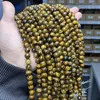 Löst ädelstenar 1a naturliga gula tigerögon Stenpärlor Rundt distans 4 6 8 10 12 14 16 mm plockstorlek för smycken som gör armband halsband