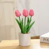 Fiori decorativi Tulipano artificiale Fiore Ornamenti bonsai Simulazione Bouquet falso in vaso per l'arredamento della scrivania della stanza dell'ufficio domestico