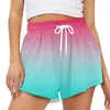 Actieve shorts dames bedrukt modieus casual strand dames skibroek korte lengte fiets voor damespakket