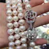 sell 89mm 80cm white natural freshwater pearl necklace long sweater chain fashion jewelry 240123