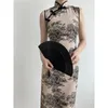 Tradycyjne chińskie modyfikowane qipao niestandardowe sukienka Cheongsam bez rękawów Slim Bodycon Elegancki seksowna letnie odzież impreza 240131