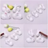 Servis uppsättningar 6 datorer Little White Chopsticks Rest Mini Decor Form Stands Racks Ceramics Desktop Adsmenments Creative Decorations