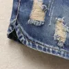 Frauen Shorts Große Loch Zerrissene Jeans Mode Punk Sommer Niedrige Taille Schlank Breite Bein Denim Pyjamas Für Frauen Set