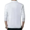 Abiti da uomo A3127 Primavera Mens Tshirt Manica lunga Stand Basic Solid Camicetta Tee Shirt Top T-shirt in cotone casual Uomo Canottiera