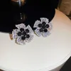 Dangle Earrings Minar Luxury Silver Plated Copper Shinning Multicolor CZ Cubic Zirconia Flower Drop For Women Wedding Jewelry