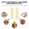 Disposable Dinnerware 20 Pcs Party Paper Plate Trays Accessories Plates Flatware Tableware Cups Round Cutlery