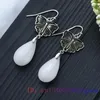 Dangle Oorbellen Witte Jade Waterdruppel Mode Luxe Natuurlijke Jadeïet Vrouwen Charmes Echte Designer Steen 925 Zilveren Geschenken Vintage Sieraden