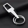 Keychains Men Metal Boucle Fashion Silver Business Black Car Key Rings pour les accessoires de ceinture