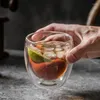 Bicchieri da vino Tazza in vetro trasparente Latte Whisky Tè Birra Doppio creativo Resistente al calore Caffè espresso Cocktail Vodka Tazza Bicchieri