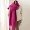Halsdukar elegant tofs halsduk mysig förtjockad fast färg för kvinnor faller vinter mjuk varm bred sjal med lång hals