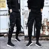 Homens calças de carga fitas cor bloco preto bolso homem harem corredores harajuku masculino sweatpants hip hop calças plus size 5xl 240124