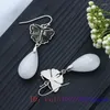 Dangle Oorbellen Witte Jade Waterdruppel Mode Luxe Natuurlijke Jadeïet Vrouwen Charmes Echte Designer Steen 925 Zilveren Geschenken Vintage Sieraden