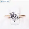 Tianyu Gems Custom Mossanite Jewelry 2CT VVS Moissanite Solitaire Real 14K 18K 다이아몬드 약혼 웨딩 금 반지