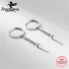 Trustdavis Real 925 Sterling Thai Silver Earring Fashion Punk Rivet Chain Hoop Earring For Women Wedding Fine Jewelry DA2590 240119