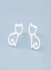 925 sterling silver earrings cute little small cat earrings simple small crescent stud earrings simple girl lucky gift jewelry1465930